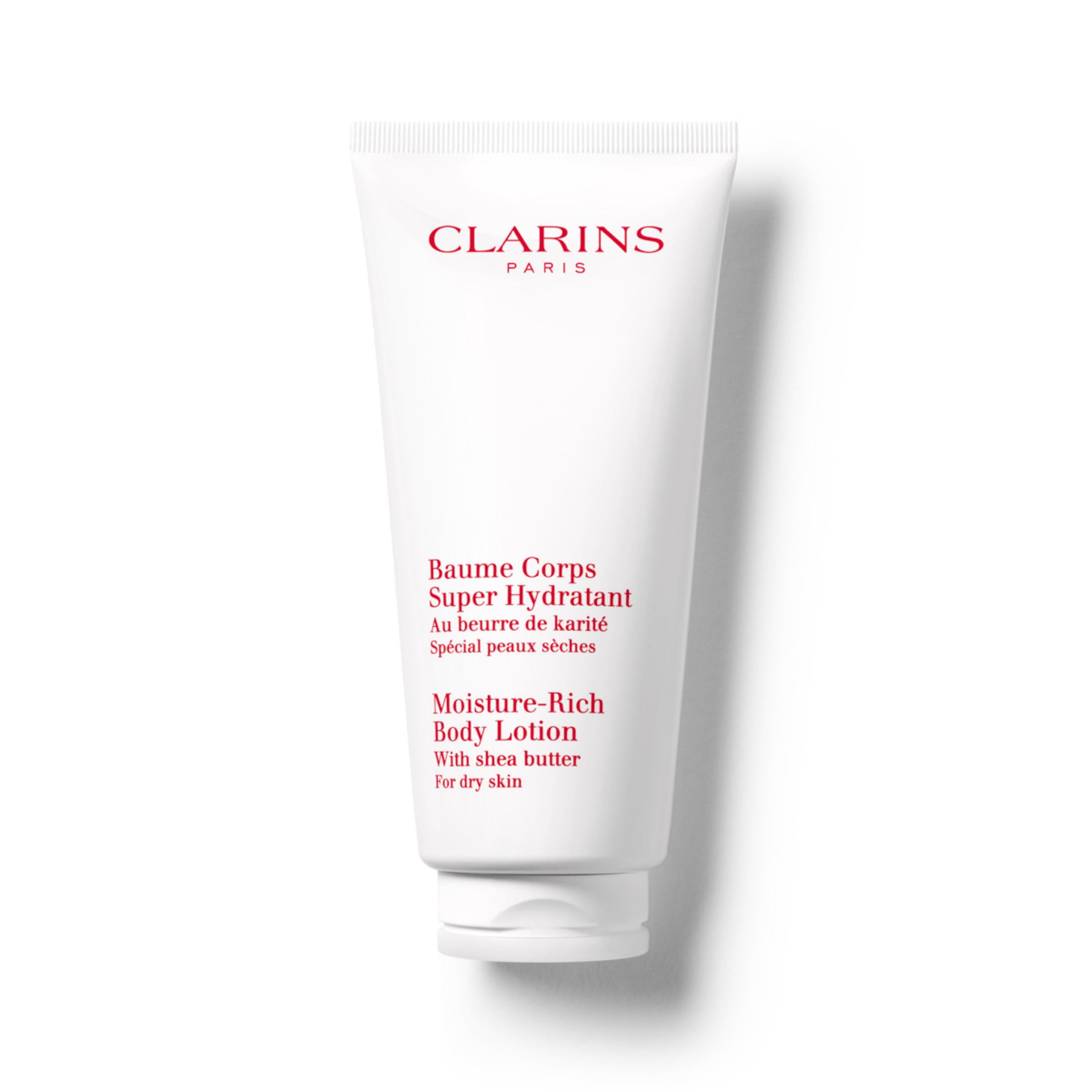Clarins front packaging showing bottle and label for clear identification and trust