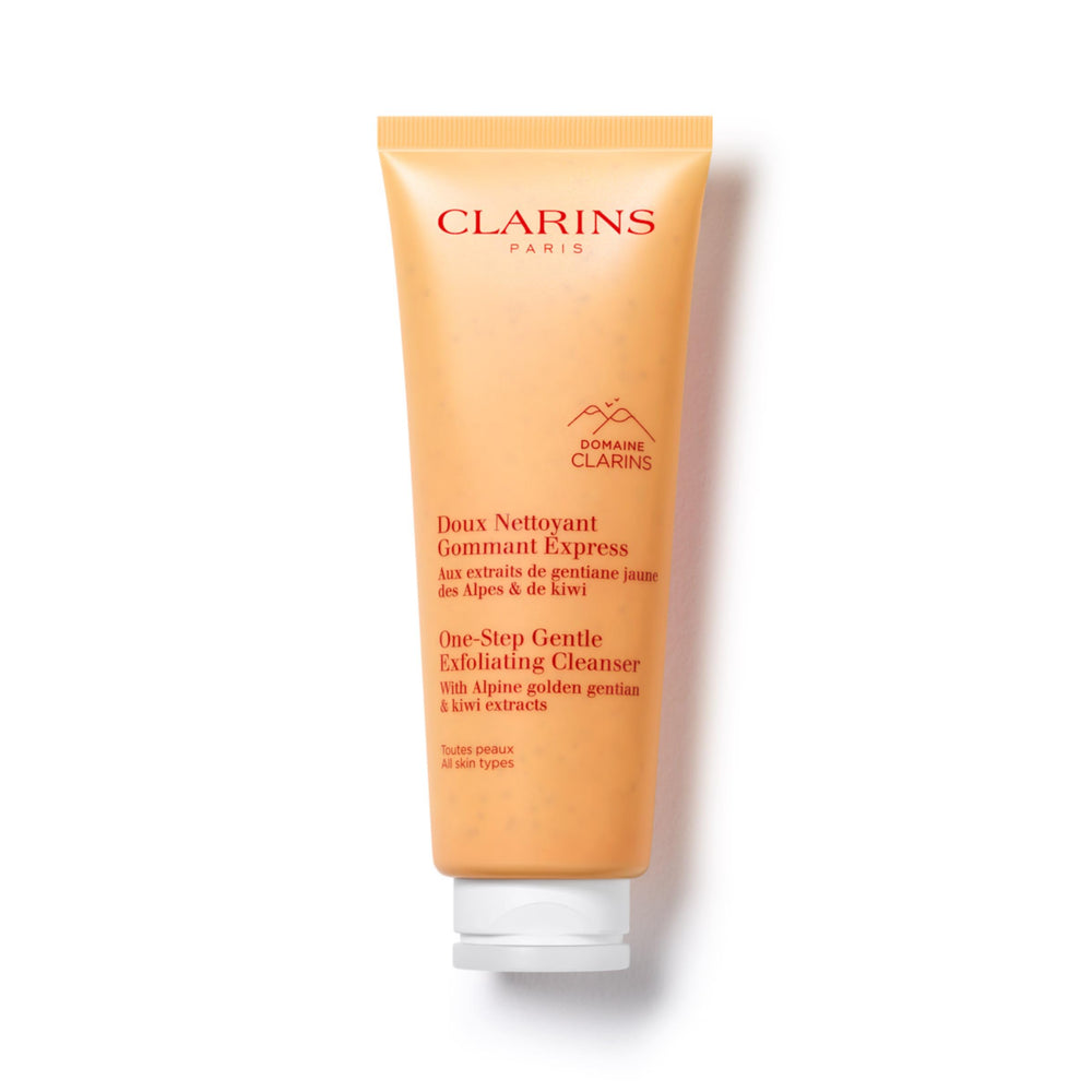 Clarins front packaging showing bottle and label for clear product identification and trust