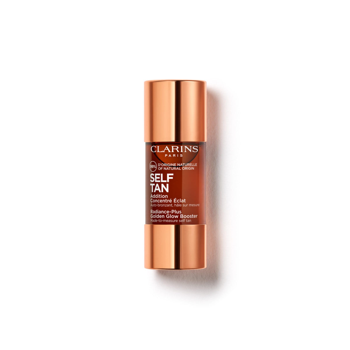 Clarins bottle front view showing elegant packaging and easy dosing