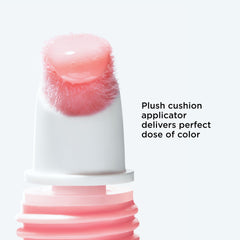 CLARINS size comparison next to lipstick to show compact travel-friendly dimensions