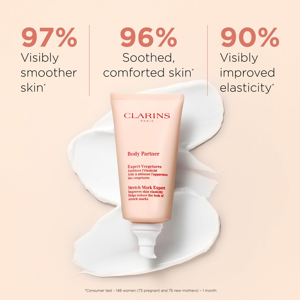 Clarins tube close-up highlighting cap and dispensing tip, easy control