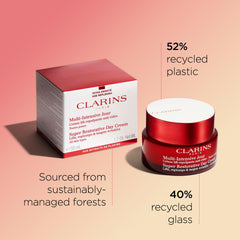 Clarins comparative skin texture before and after use demonstrating improved density