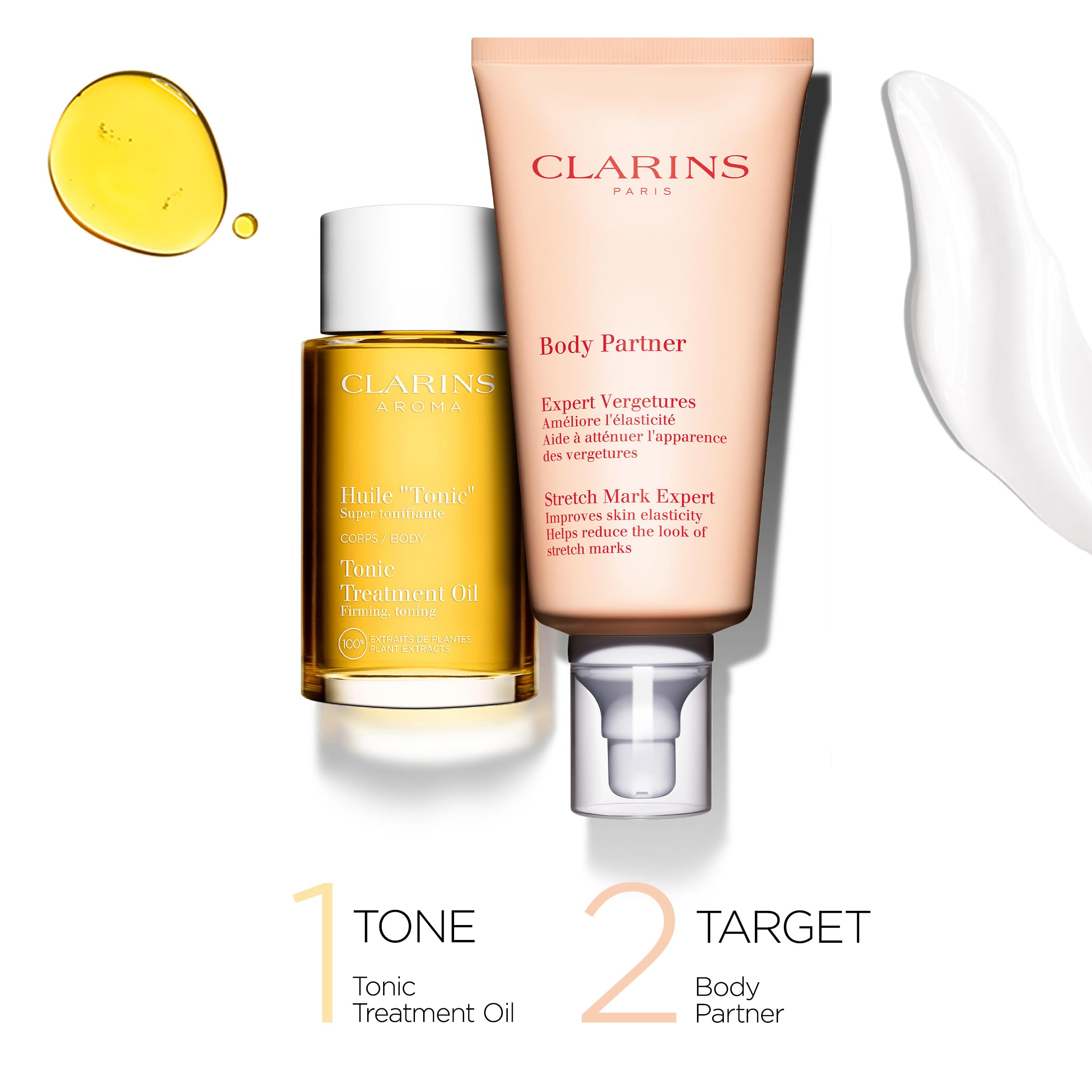 Clarins label and ingredient list closeup showing plant extracts and transparency