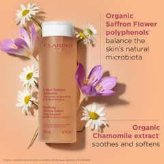 CLARINS camomile extract close-up emphasizing soothing botanical source