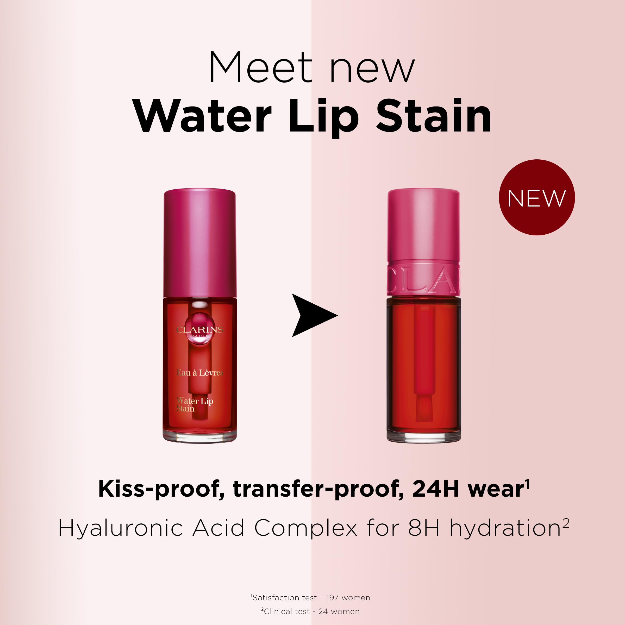 clarins Water Lip Stain shade 13 Nude Water tube emphasizes wearable nude shade