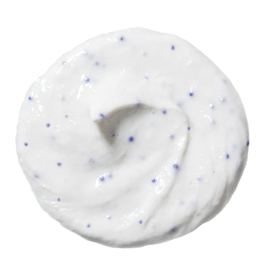 CLARINS men exfoliator cleanser creamy texture with lava powder close-up, gentle exfoliation benefit