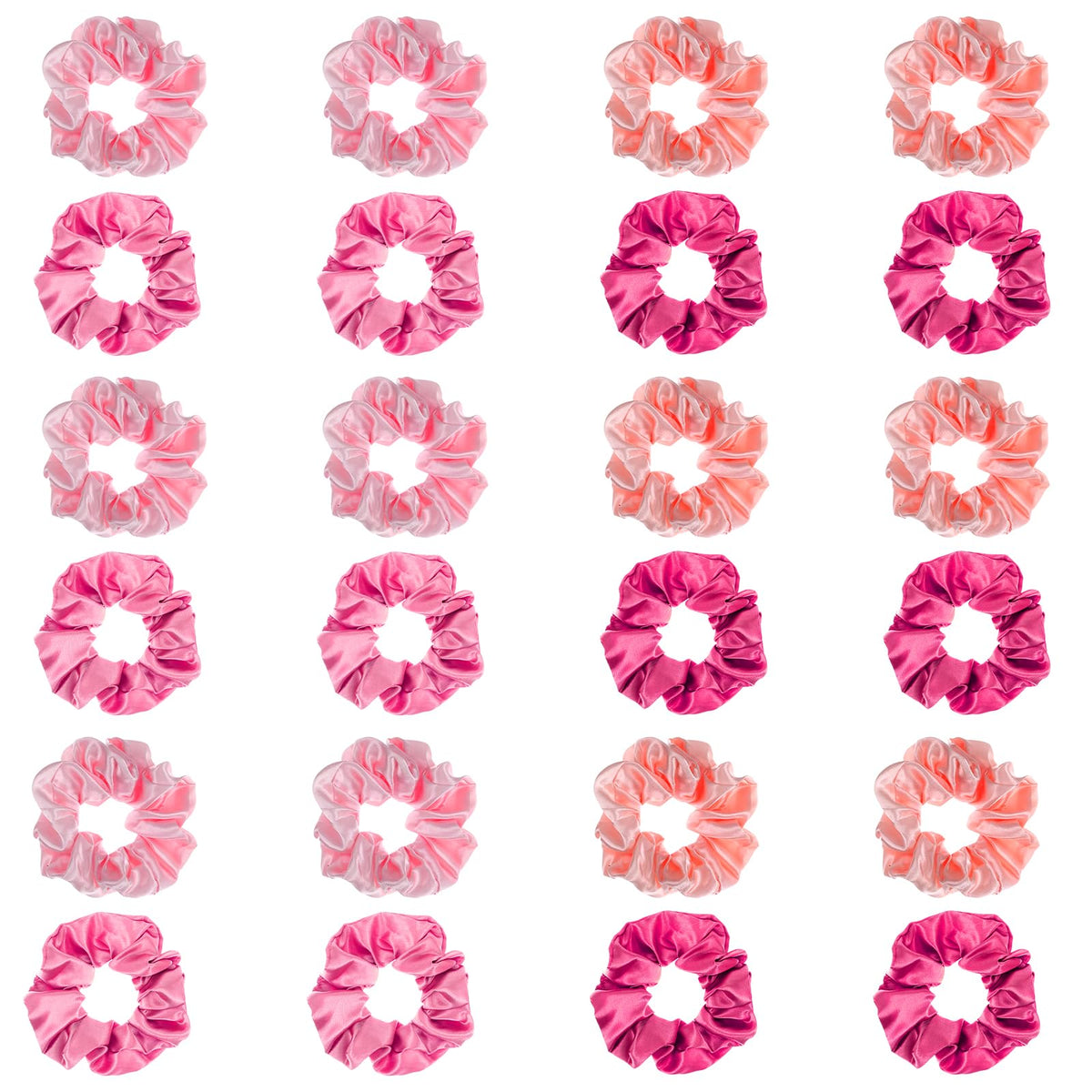 Classicseali front packaging showing 24 pink scrunchies and neat arrangement for gifting