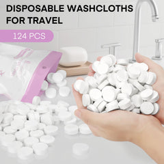 Classycoo tablet next to hand for scale, illustrates small size and space saving