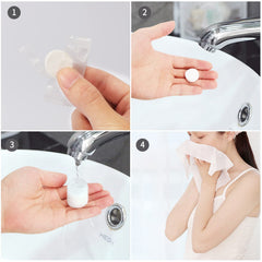 Classycoo towel used on face showing gentle, skin-friendly cleaning