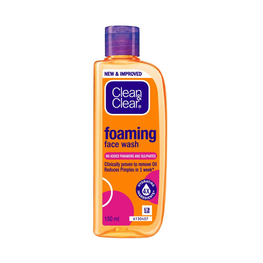 Clean & Clear front tube showing product name and 150 ml sizing for easy recognition and purchase
