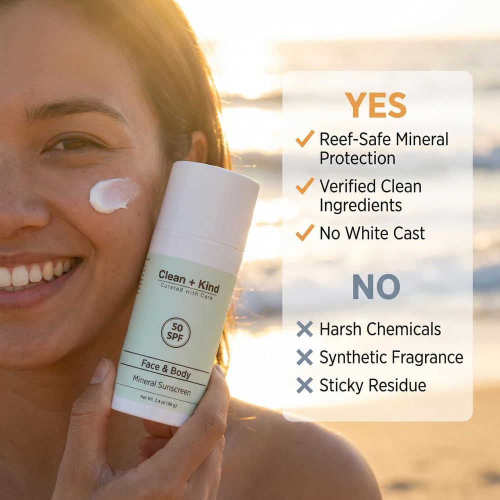 Clean + Kind applied on arm showing blendability and invisible finish benefit