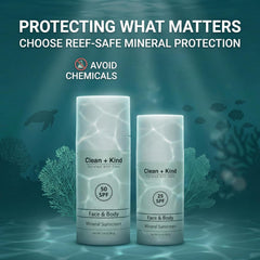 Clean + Kind label close-up listing 25% zinc oxide and ingredient clarity benefit
