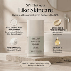 Clean + Kind creamy texture close-up illustrating lightweight blend and fast absorption
