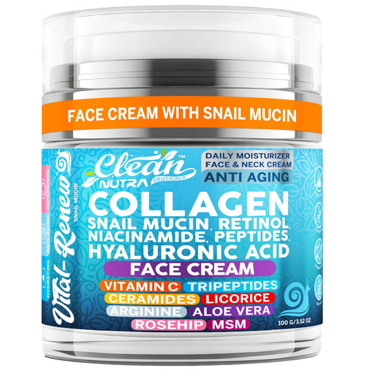 Clean Nutraceuticals front jar of Vital Renew showing packaging and brand benefits