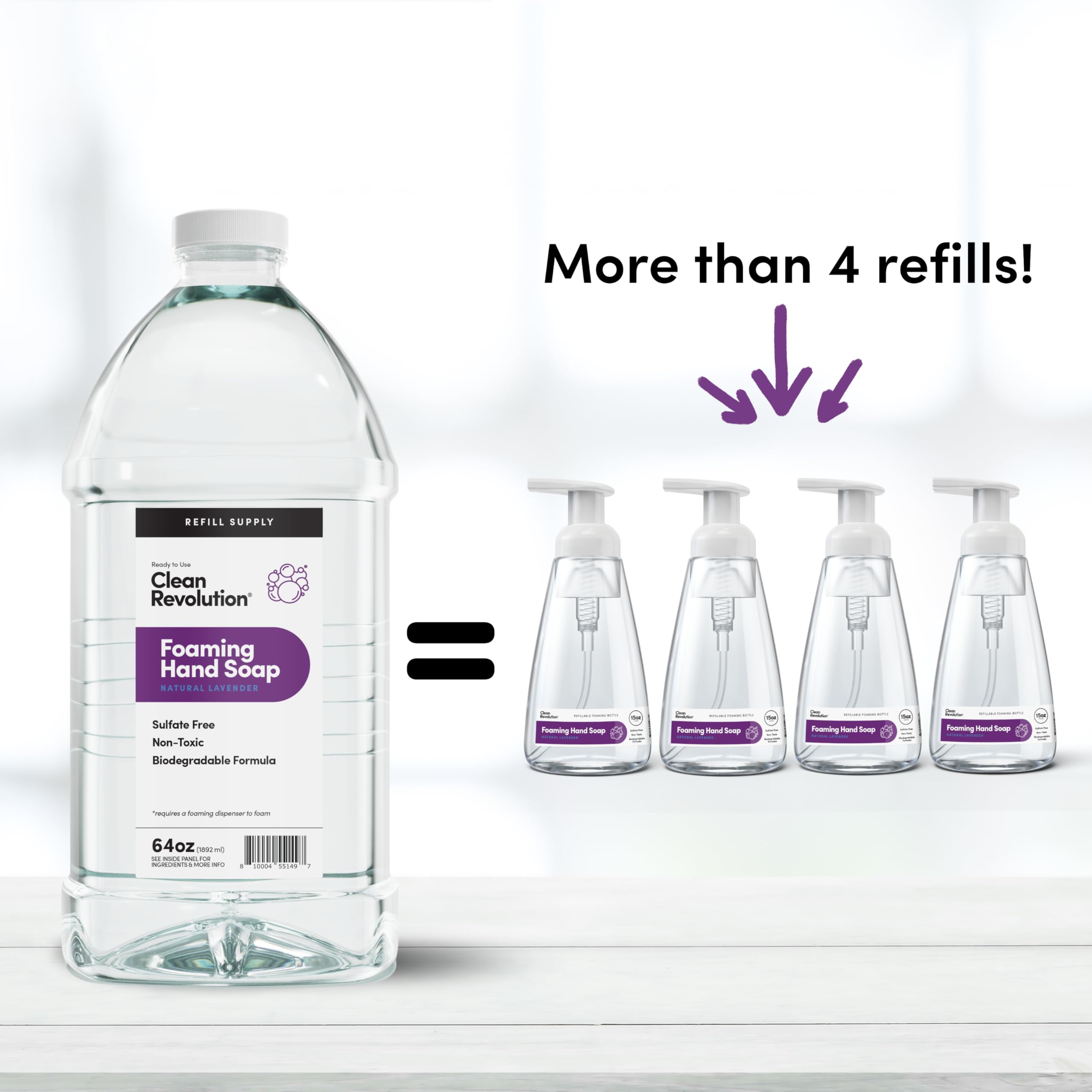 Clean Revolution pour spout close-up for easy refilling and mess-free transfer