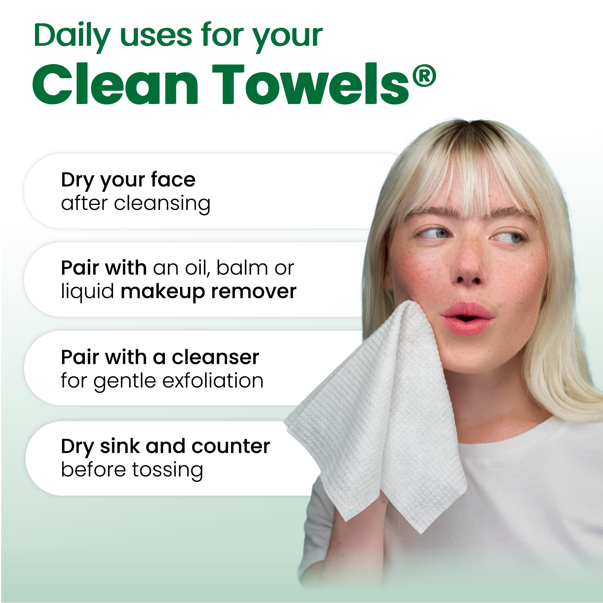 CLEAN SKIN CLUB towels staged in a spa setting to show professional-use hygiene