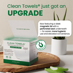 CLEAN SKIN CLUB towel next to a hand for scale to show XL coverage