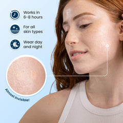 CLEAN SKIN CLUB close-up of one DermaDot patch highlighting thinness