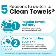 Clean Skin Club towel in hand demonstrating single-use convenience and control