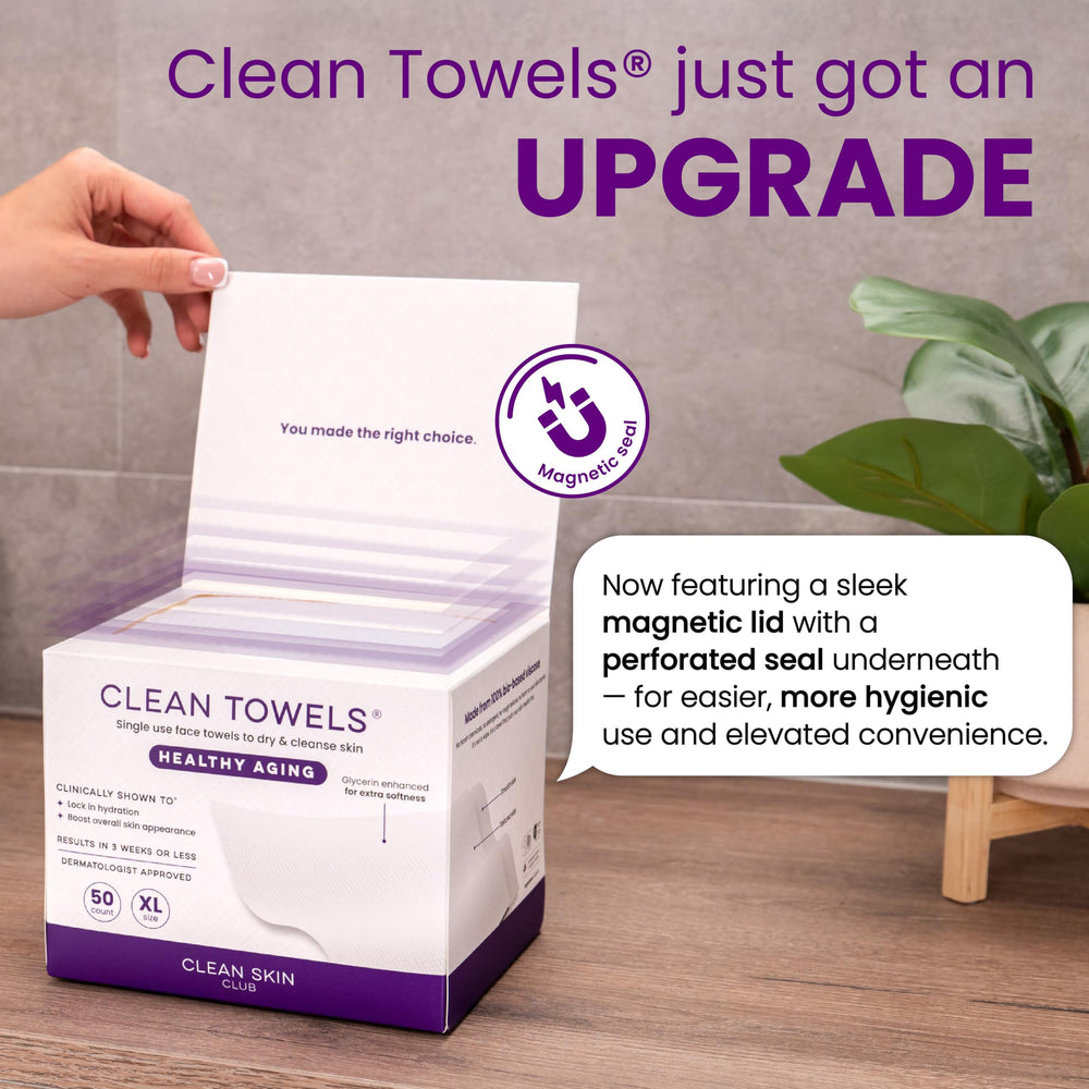 CLEAN SKIN CLUB towels in travel bag showing portability and on-the-go use