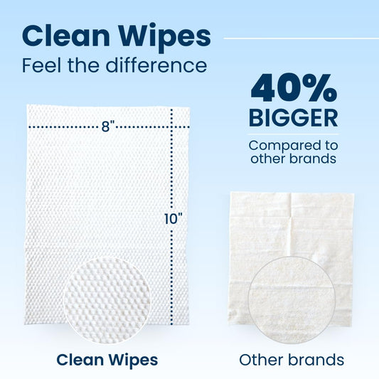CLEAN SKIN CLUB unfolded XL wipe demonstrating coverage and soft texture
