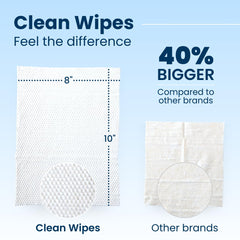 CLEAN SKIN CLUB unfolded XL wipe demonstrating coverage and soft texture