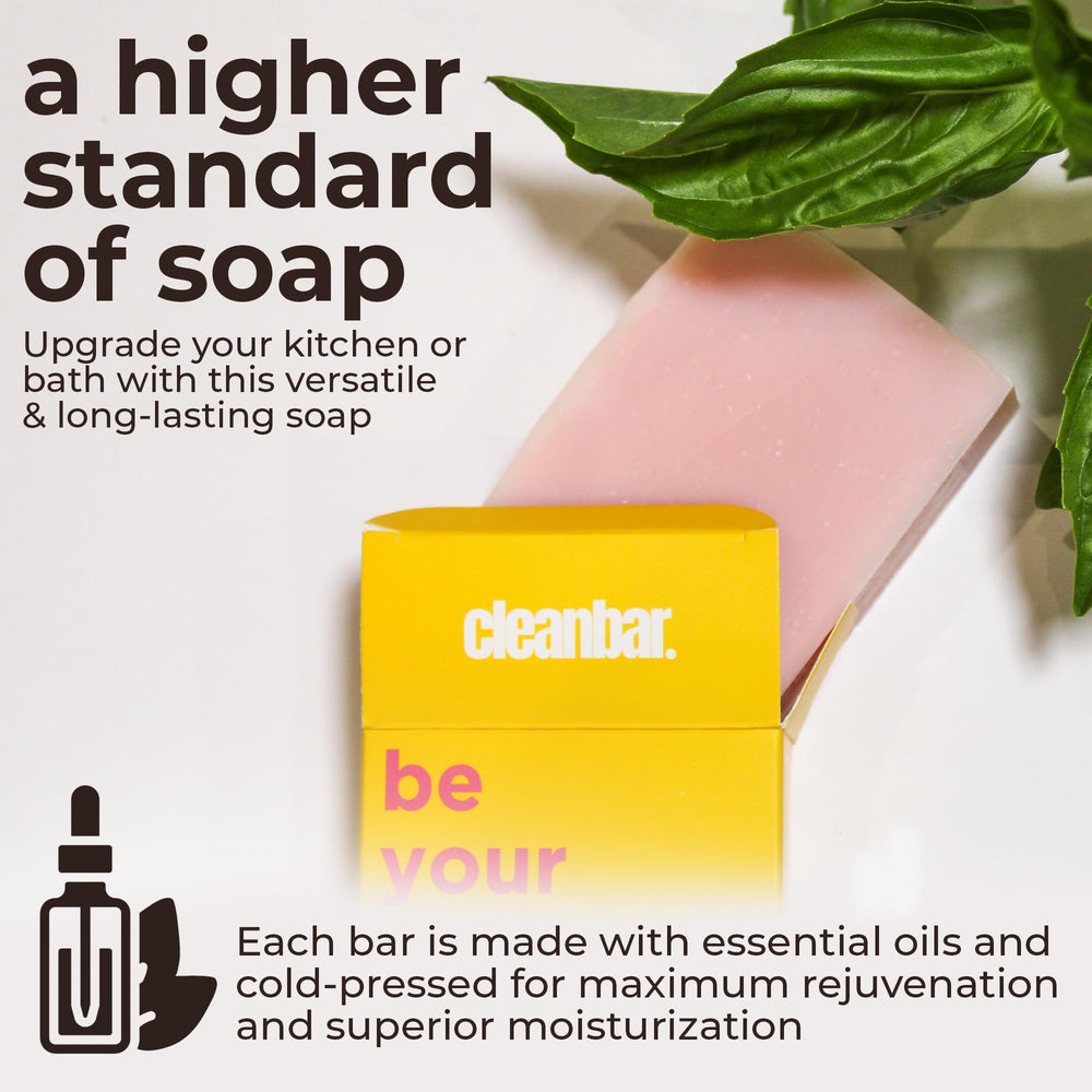 Cleanbar lather and bar texture highlighting rich moisturizing suds