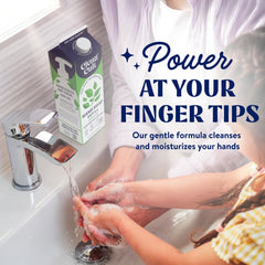 Cleancult pump filling from pouch, demonstrating easy refill and low waste benefit