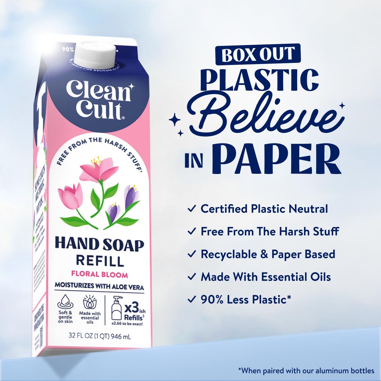 Cleancult paper refill closeup texture highlighting recyclable design
