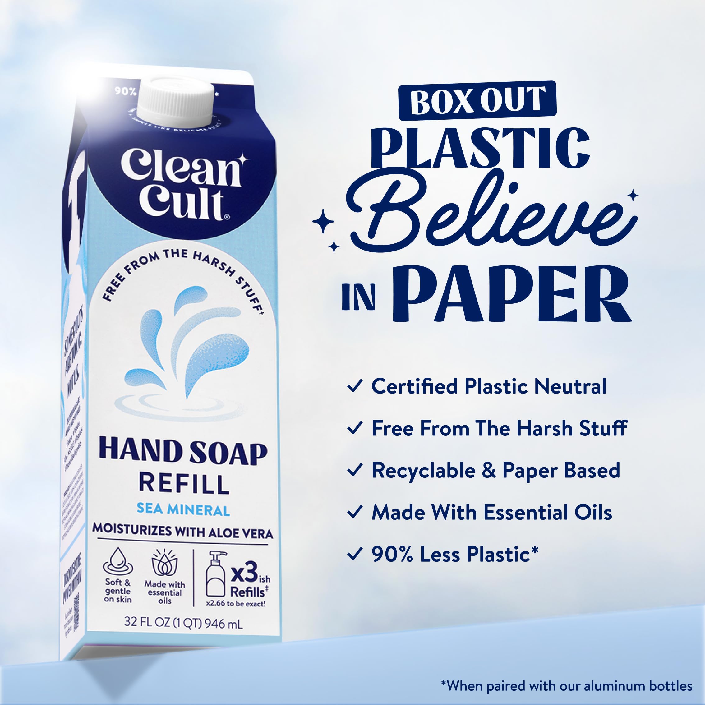 Cleancult label close-up, clear ingredient panel for transparency