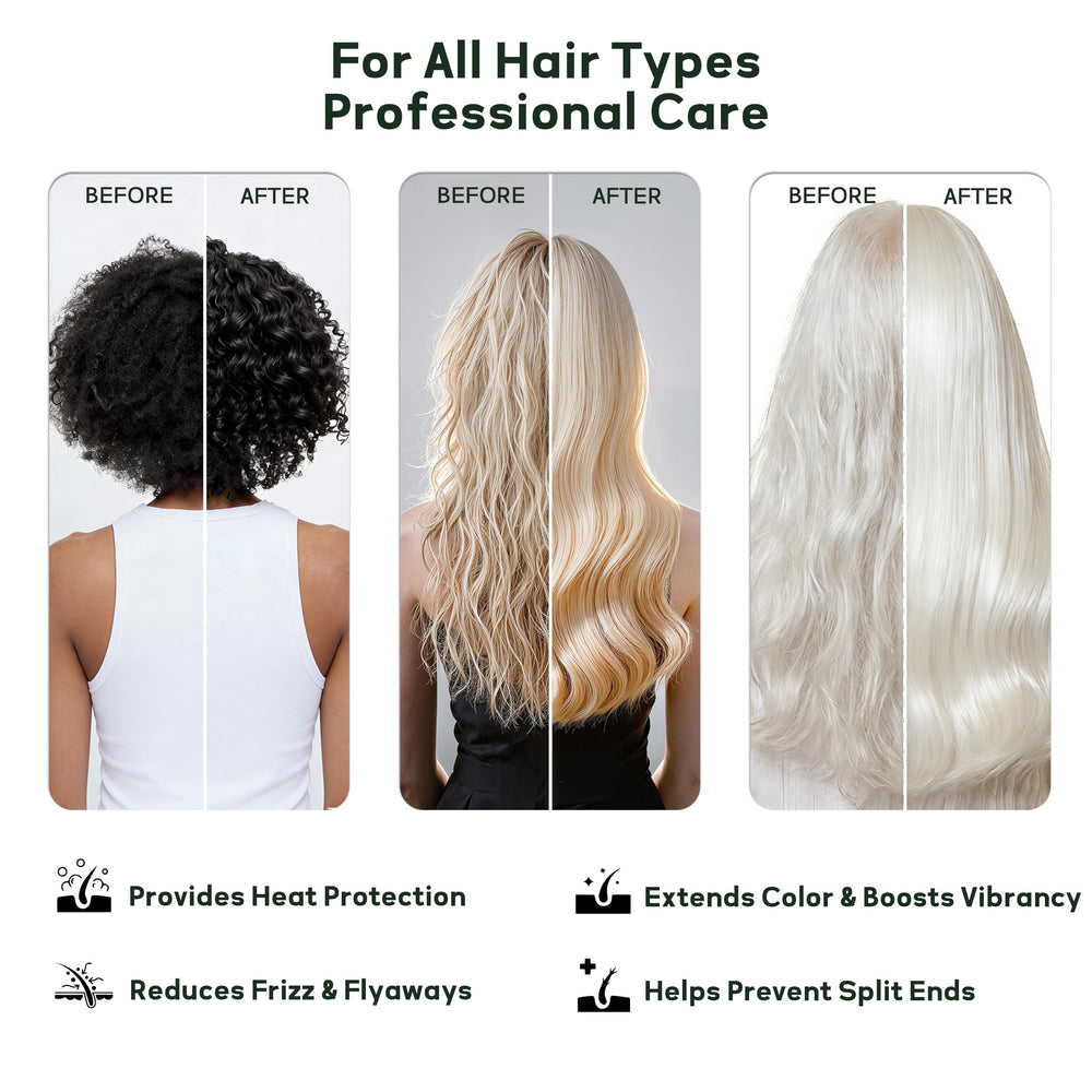 CLEANFULL being applied to hair ends to nourish and reduce frizz