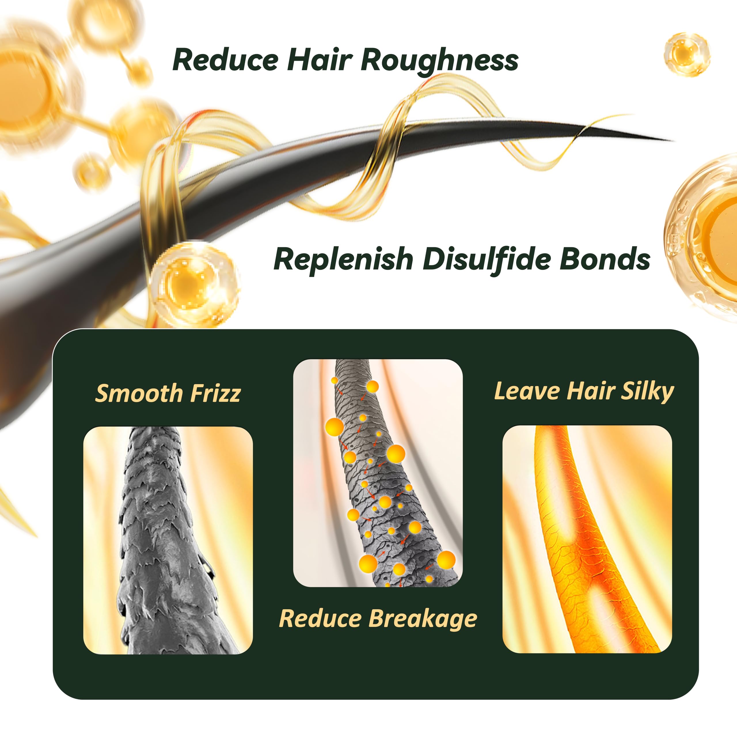 CLEANFULL before and after hair ends demonstrating reduced split appearance