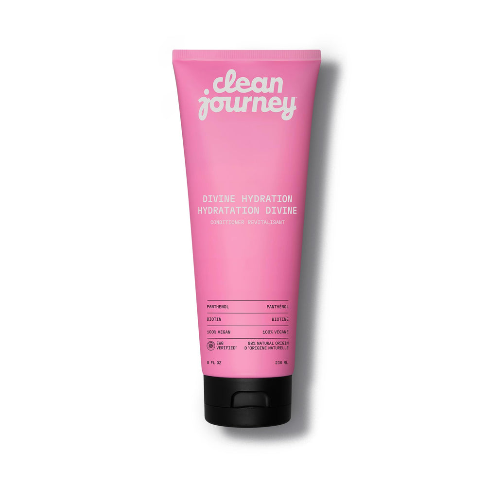 cleanjourney bottle front showing label and tropical scent benefit