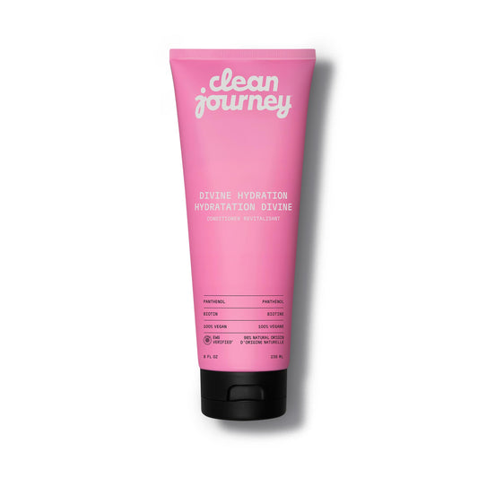 cleanjourney bottle front showing label and tropical scent benefit