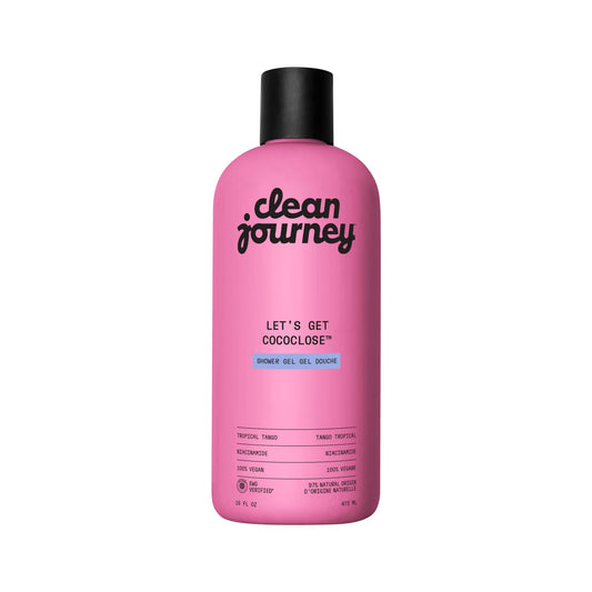 cleanjourney front bottle showing label and Tropical Tango scent benefits