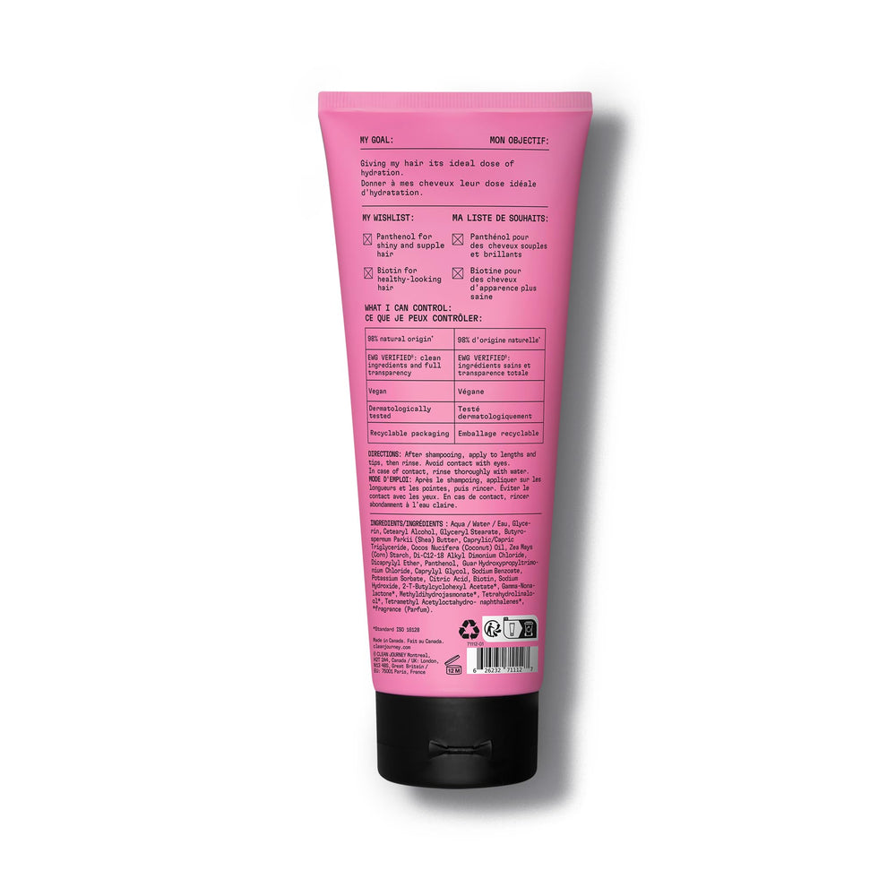 cleanjourney conditioner on bathroom shelf for clean routine and visual appeal