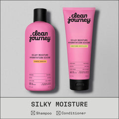 cleanjourney shampoo pouring into palm demonstrating easy dispensing and hydration