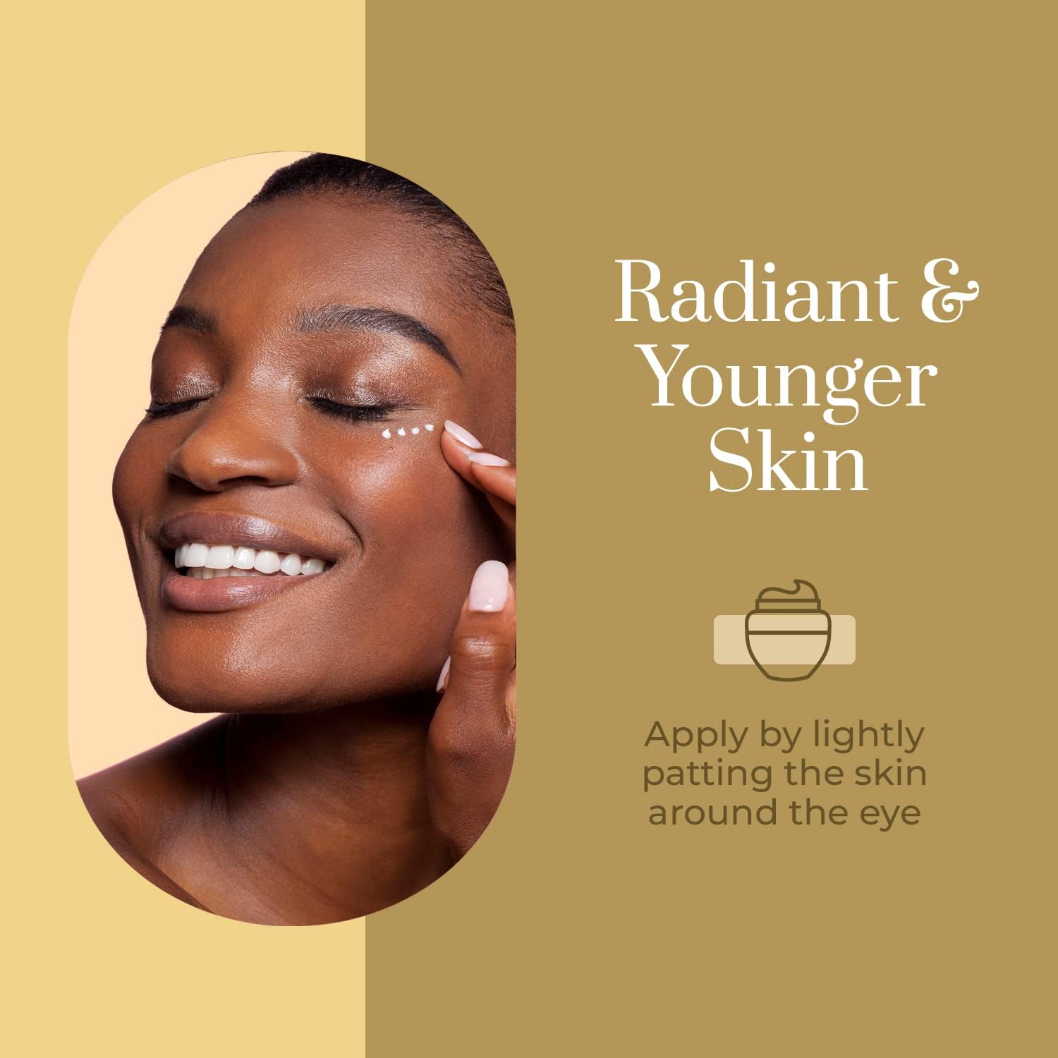 Clear Beauty cream on fingertip ready for gentle under-eye application