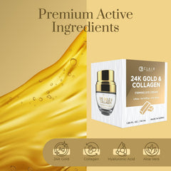 Clear Beauty close-up of 24K gold particles adding radiant finish