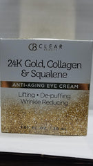 Clear Beauty model gently applying eye cream demonstrating easy layering