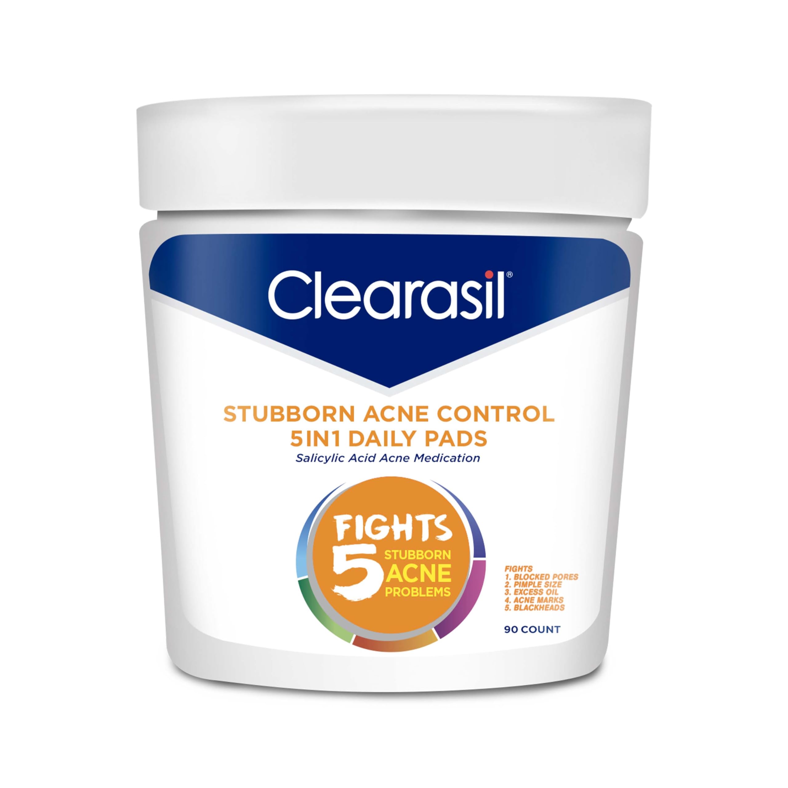 Clearasil front tub with label showing product name and benefits