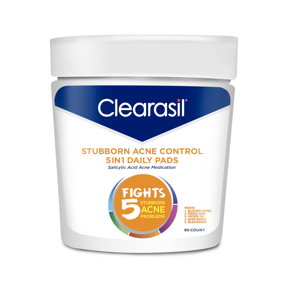 Clearasil front tub with label showing product name and benefits