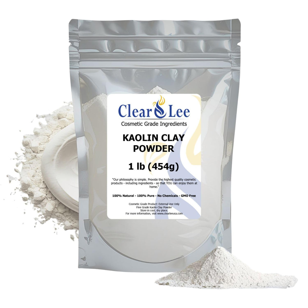 ClearLee front packaging showing 1 lb resealable mylar bag and label benefits