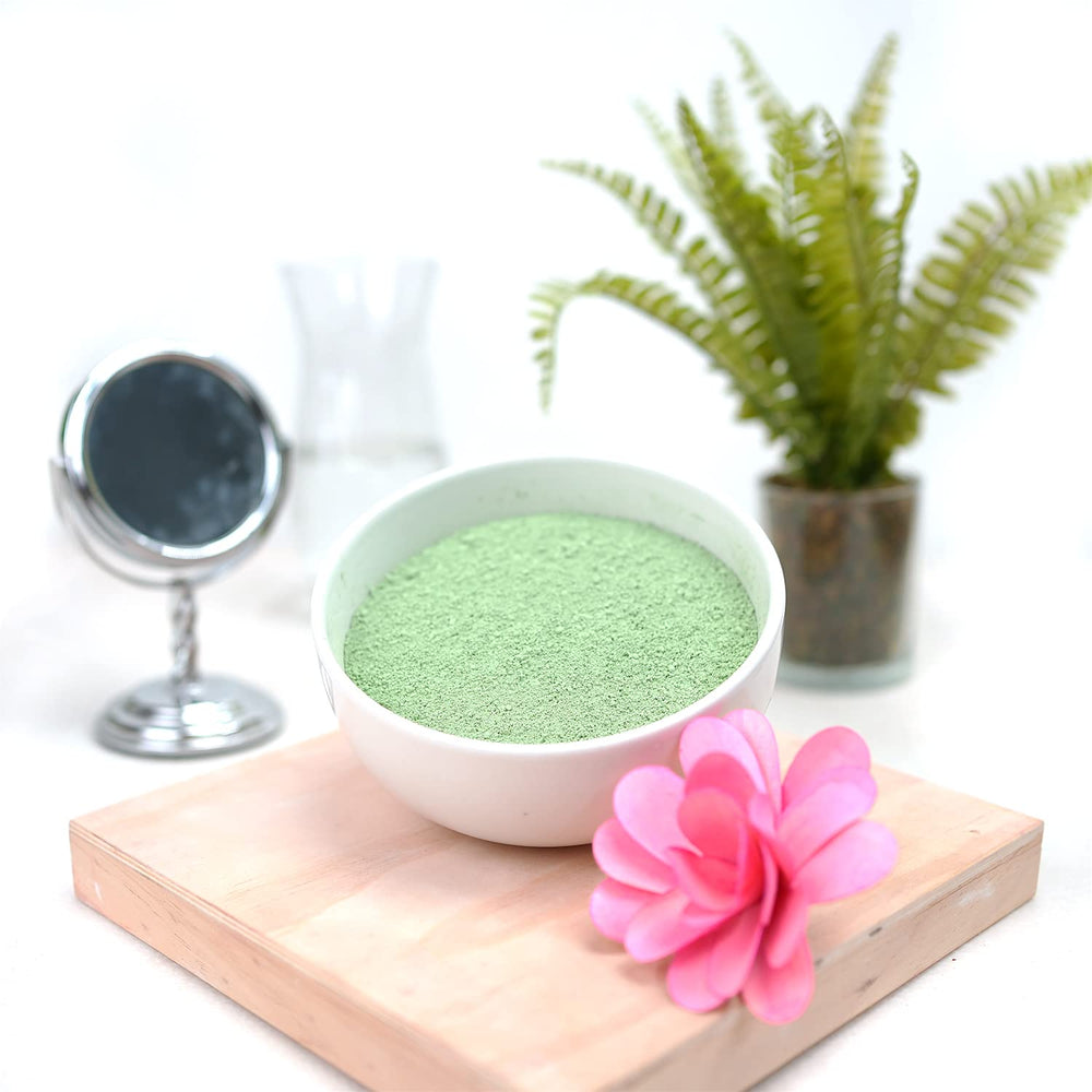 ClearLee mint green clay styled in a bath scene suggesting fresh aesthetic and versatility