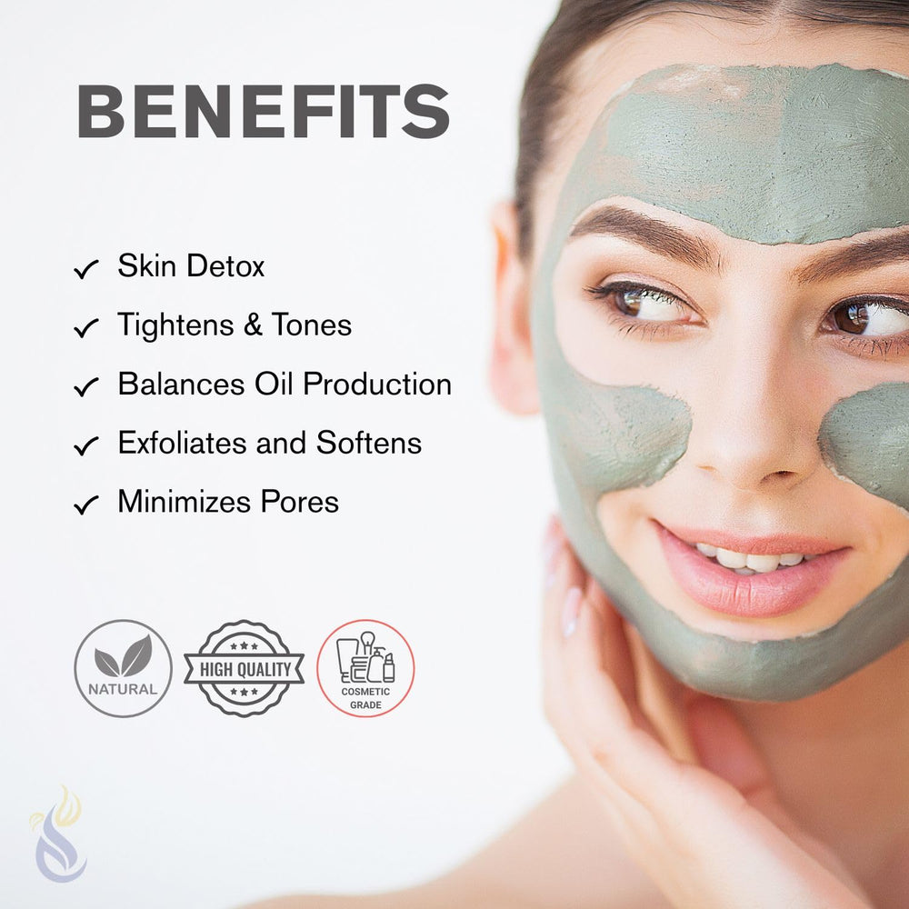 ClearLee ultra-fine powdered clay texture close-up with purity benefit