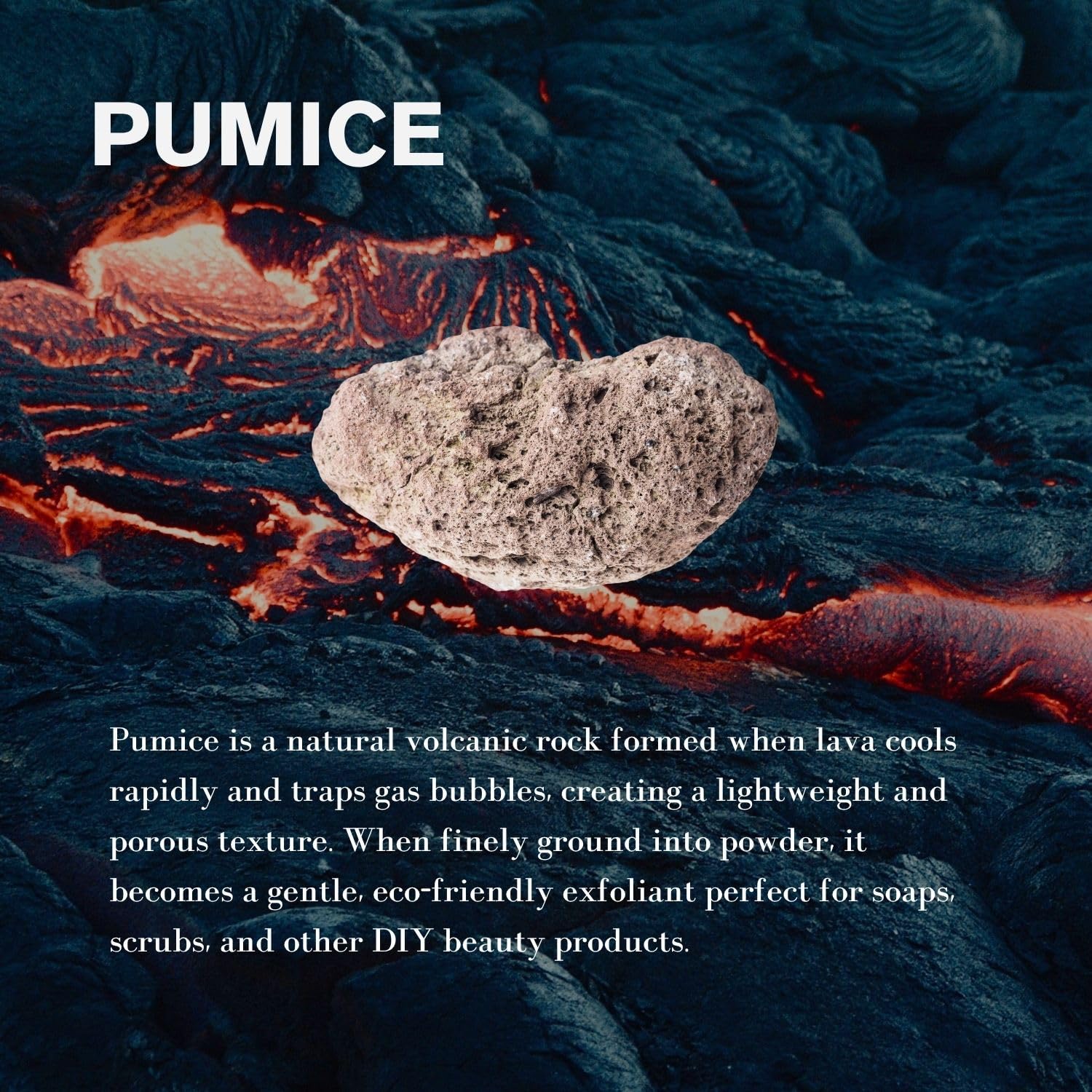 ClearLee pouring pumice into a hand demonstrating easy blending into products