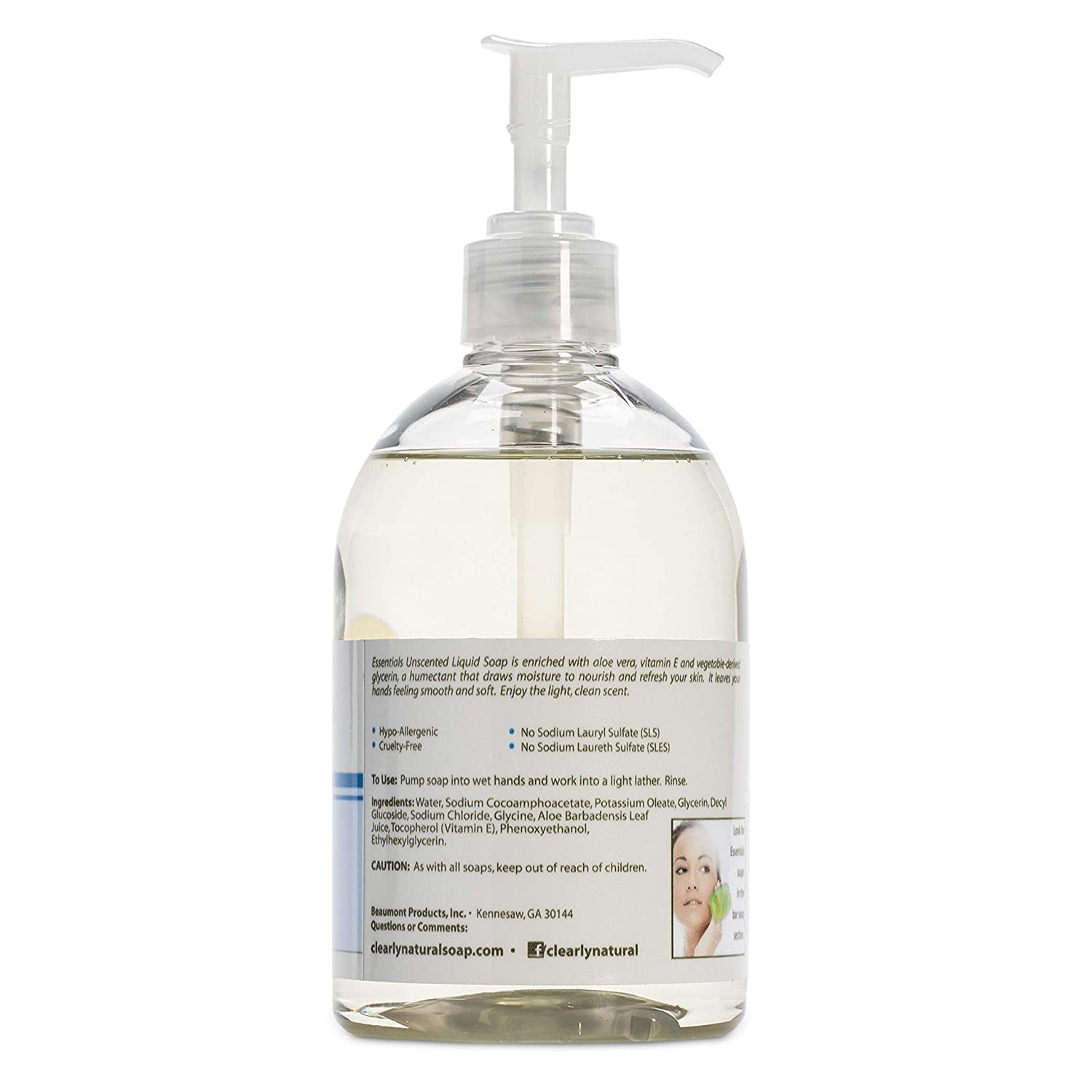Clearly Natural pump close-up demonstrating easy dispensing benefit