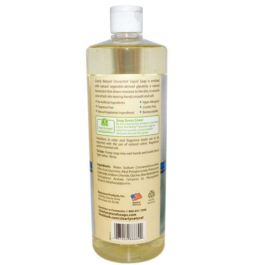 Clearly Natural being poured into dispenser for easy refill and reduced waste
