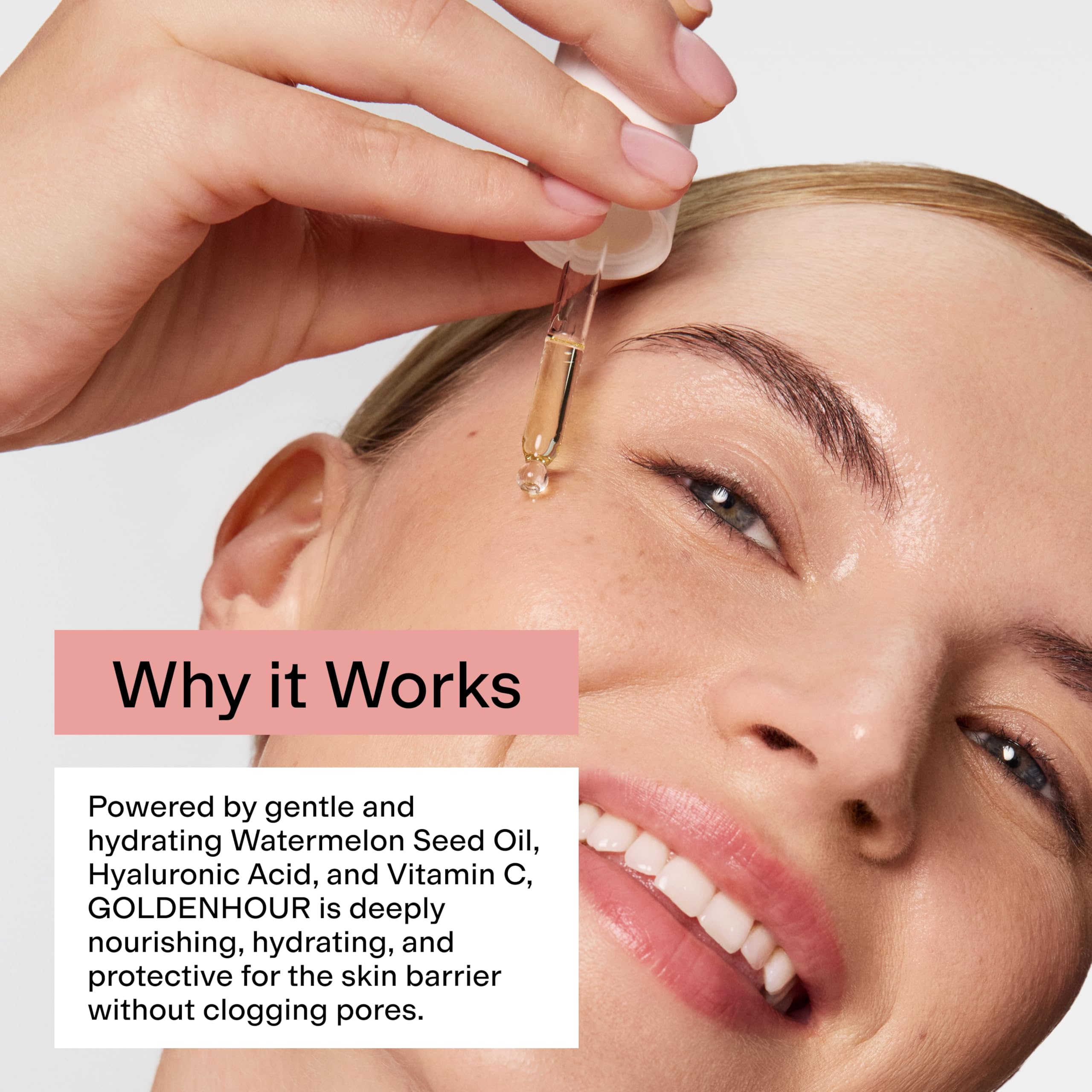 CLEARSTEM hand pressing oil into skin to show fast absorption benefit