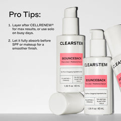 CLEARSTEM being smoothed onto skin demonstrating quick absorption and even finish